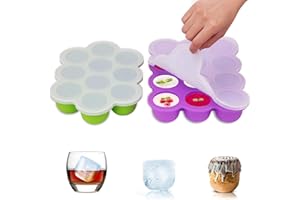 ZOUNICH Silikon Babynahrung Aufbewahrung Behälter, Silikon Babybrei Einfrieren mit Silikondeckel Behälter Gefrierschrank Tray, Wiederverwendbare - Gemüse, Obst Purees, Saucen und Eiswürfel