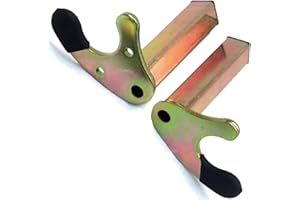 ANBOO 2 Pièces Supports en U pour Béquille Universelle Paire de Béquilles Arrière Rondes en U pour Moto Charge Jusqu'à 400 kg - Adaptateurs Crochets et Accessoires, Avec Étui en Cuir