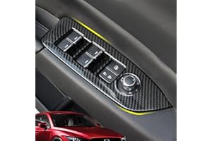 HIGH FLYING para CX-5 CX5 KF 2017-2020 Color de fibra de carbono puerta Interior reposabrazos tapajuntas Plástico ABS 4 Piezas