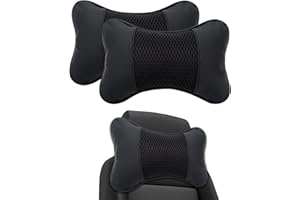 VBGURR Lot de 2 Coussins de Soutien du Cou pour siège de Voiture, Coussin de Nuque de Voiture, Support de tête de siège de Voiture, Accessoires de Voiture (Noir)