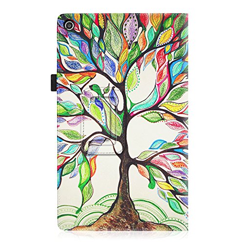 Fintie Medion Lifetab S10351 S10352 X10301 X10302 MD 99666 Hülle Case – Folio Kunstleder Schutzhülle Tasche Cover Etui mit Ständerfunktion und Stylus-Halterung für Medion Lifetab S10351 S10352 X10301 X10302 Tablet-PC (10.1 Zoll), Liebesbaum - 8