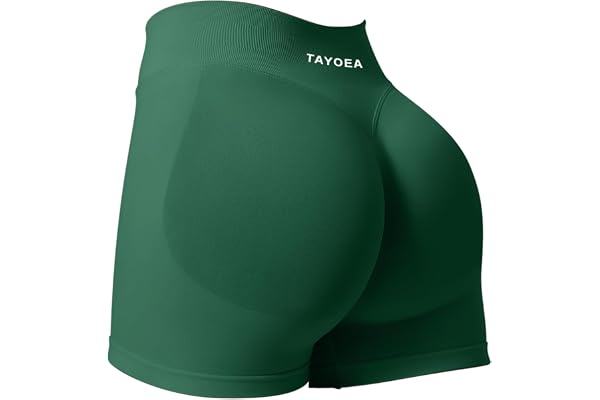TAYOEA Short Cyclisme Sport pour Femme Collants Course Leggings Taille Haute Gym Fitness Yoga Collants Shorts Push Up Booty Butt Scrunch Opaque sans Couture