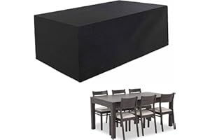 HGPFCB Outdoor Furniture Cover Garden Waterproof Protective Cover Garden Furniture Cover Terrace Furniture Cover Table Cover 420D Oxford Furniture Cover (Black,Silver) -240x100x70cm(94x39x27inch)