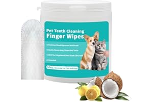 CINOKAI Salviette per la pulizia dei denti del cane, salviettine dentali per cani, salviette per denti per cani, efficace igiene orale per alito fresco e gengive sane, 50 pezzi