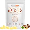 Premium Vitamin D3 & Vitamin K2 (MK-7) Softgels 120 Count Easy-Swallow VIT D3 K2 with Coconut Oil Gluten Free, High Strength Vitamin D3 and K2 Supplements