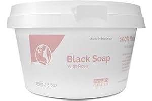 Fatima's Garden Savon Noir à l'Huile de Rose - Exfoliant Naturel, 250g
