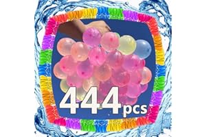 Betensh Wasserbomben Selbstschließend, 444 Stück Wasserballons, Bunt Wasserbombem, 60 Sekunden Schnellfüller, Wasser Bomben mit Wasserhahn Anschluss, Water Balloons für Kinder, Sommer