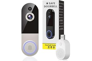 Safe Doorbell - Wireless Video Doorbell with 1080p HD Camera, Night Vision, 2-Way Audio, Motion Detection & Cloud Storage - Weatherproof Smart Doorbell for Home Security (Black)