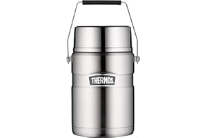 Thermos STAINLESS King Food JAR - Termo de acero inoxidable con inserciones y asa, 1,2 l, acero inoxidable, 12 horas de calor/24 h frío, para pasta, sopa, cereales, recipiente térmico para alimentos,