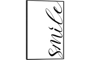 REINDERS Gerahmtes Bild, Lächle, Schlafzimmer, Bilder, Wanddeko, Room Decor, Holz, Schwarz-Weiß, 30x20cm