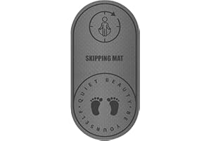 LYEAA Alfombrilla de ejercicio, antideslizante, con textura ovalada, reducción de ruido silencioso, almohadilla de cuerda para absorber golpes, suelo y cuerda (gris 126 x 59 x 8 cm)