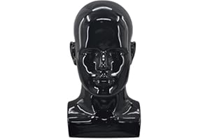 Tcwuzick Male Mannequin Head Professional Manikin Head for Display Wigs Hats Headphone Mask Sunglasses Jewelry and Scravat Display Stand (Black)