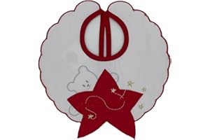 LaVelahome Bavaglino neonato PRIMO NATALE natalizio 100% cotone made in italy