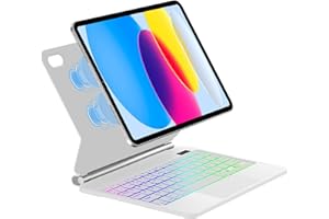‎SENGBIRCH SENGBIRCH Magic Tastatur für iPad A16 11. Gen 2025/10. Gen 10.9" 2022 - Deutsches QWERTZ Hintergrundbeleuchtung Multi-Trackpad Keyboard, Hülle für iPad 11/10th, Weiß