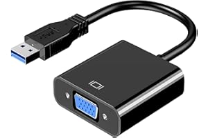 MINDORLEN USB to VGA Adapter, USB 3.0/2.0 to VGA Adapter Multi-Display Video Converter- PC Laptop Windows 7/8/8.1/10,Desktop, Laptop, PC, Monitor, Projector, HDTV, Chromebook. No Need CD Driver. (Black)