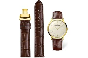 FOUUA klockarmband Klockarmband i äkta läder Alligatorpräglat ersättningsutbyggnadslås Armband 12 13 14 15 16 17 18 19 20 21