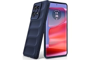 BonYonka Silikonowy Etui do Motorola Moto Edge 50 Pro, Miękką Wyściółką Wewnętrzną z Mikrofibry, Obiektywem Aparatu Pełna Ochrona, Osłona Odporna na Uderzenia - Niebieski