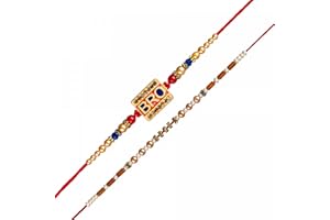SHOPOGENIE Bro Rakhi for Brother With Gift Set | Set of 2 Rakhi With Roli Tika and Rakhi Greeting Card | Bro Rakhi | Rakhi Set for Brother | Rakhi Combo for Rakshabandhan