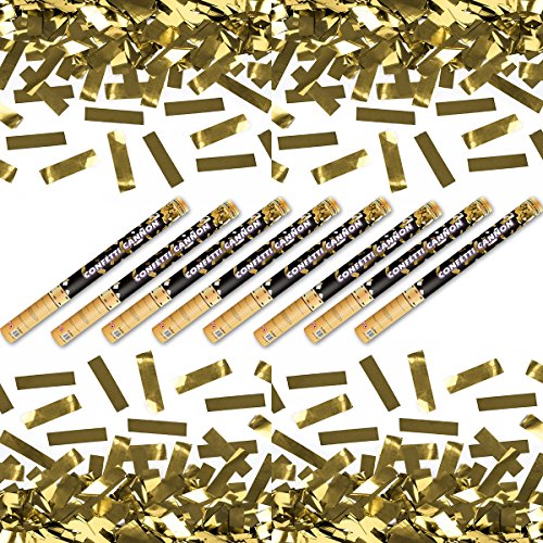 8 x goldener Konfetti Regen 60 cm Kanone Shooter Konfettibombe Partypopper Hochzeit