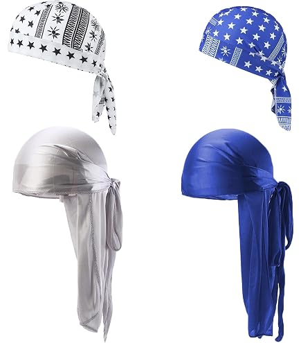 Durag Setosi Capelli Pack 6 Durag Setosi Uomo/Donna - Coda Lunga Per