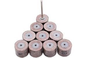 POWERFUL TOOLS 10 pezzi di carta vetrata da 12 mm, per utensili Dremel, fusto da 3 mm