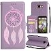 Produktbild Galaxy A3 2017 Lederhülle, ZXK CO® Flip Wallet Tasche für Samsung Galaxy A3 2017 Weich TPU Backcover im Bookstyle mit Standfunktion Karteneinschub Traumfänger Muster mit Bling Glitzerpulver Brieftasche Schutzhülle-Lila