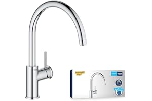 GROHE Start Classic, Küchenarmatur, hoher Auslauf (Wasserhahn für die Küche, Spültischarmatur mit praktischem 360° Schwenkbereich, einfache Montage am Spülbecken), chrom, 31553001