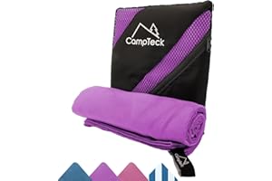CampTeck U7305 Large (180x80cm) Asciugamano in Microfibra Leggero e Compatto per lo Sport, Palestra, Spiaggia, Nuoto, Yoga, Campeggio e Molto Altro - Viola