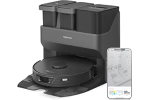 roborock S7 MAX Ultra Robot Aspirador,con Estación de Aspiración Integrada con Autolimpieza y Secado,Evitación de Obstáculos Reactive Tech,5500 Pa,Limpieza Ultrasónica,Control por Voz App(Negro)