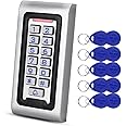 HFeng Standalone IP68 Waterproof RFID Access Control Keypad Metal Card Reader + 10pcs 125KHz proximity Keychains WG26 2000 users for home/office