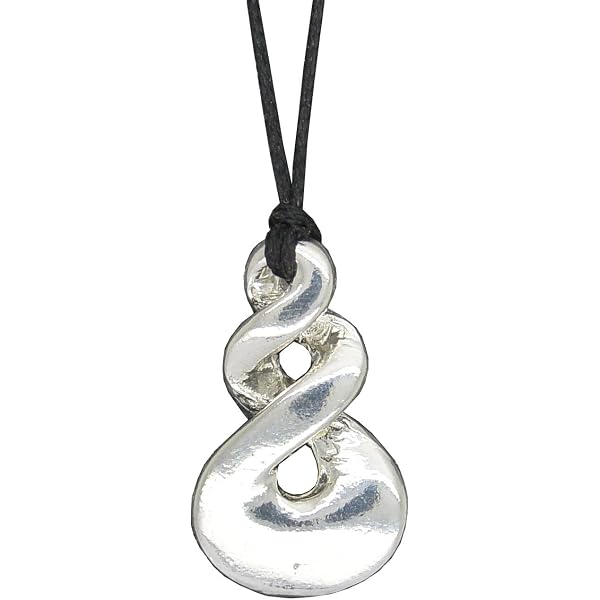 Pendentif Koru Boucle Infinie En étain - Bijou Maori Fait Main En France, Fabrication Artisanale, Cordon Réglable