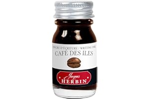 Jacques Herbin 11546T Tusz do pisania i rysowania - pióra wieczne i kulkowe - kawa z wysp - 10 ml - wyprodukowano we Francji