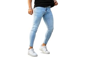 GINGTTO Hombre Vaqueros Skinny Elásticos Slim Fit Pantalón Stretch Ajustado Denim Jeans para Hombres
