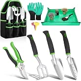 Housolution 8PCS Garden Tool Set | Gardening Hand Tool Kit, Aluminum Alloy Gardening Supplies with Storage Bag