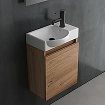Alpenberger - Lavabo con mobiletto da 55 cm di larghezza, lavabo con mobiletto da bagno, moderno set grigio, piccolo lavandino per ospiti, mobiletto da bagno