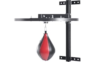 HOMCOM Speedball Platform Punch Bag Frame, Wall Mounted Swivel Bracket MMA Exercise Training Workout w/Ball