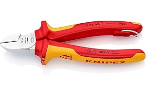 Knipex Alicate de corte diagonal cromado, homologado por VDE; con anilla de fijación aislada e integrada para colocar una protección anticaída 160 mm (cartulina autoservicio/blíster) 70 06 160 T BK