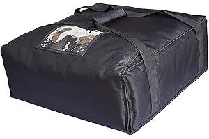 MEIRRAI Bolsa Termica Pizzas, Bolsa Termica Porta Alimentos, Bolsa de Entrega de Comida para Pizza Professional, Impermeable Isotérmica, Entrega de Pedidos de Comida en Moto y Bicicleta (Negro,15 in)