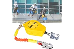 KBIBCK Self Retracting Lifeline, 10 M Retractable Fall Protection Set, Portable Retractable Lifeline with Double Locking Structure, Fall Arrest Protection for Roof and High-Altitude Work (Load 150KG)