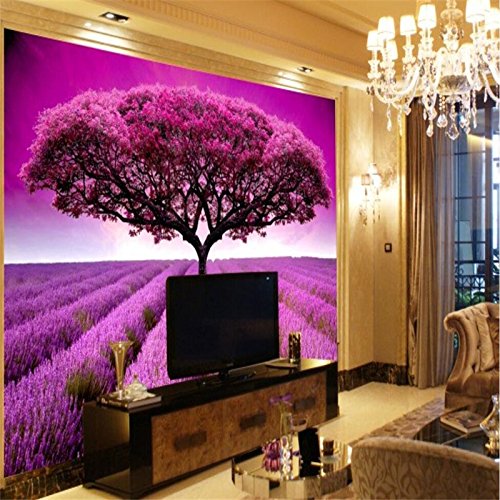 ShAH Papel Tapiz 3D Personalizadas Jardín De Lavanda Papel Tapiz De Fondo Tv Salón Dormitorio Decoración De Pared Papel Pintado Wallpaper Fresco Mural 300cmX200cm