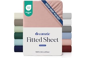 Dreamzie Lakan 180 x 200 Keps 35 cm för tjock madrass - 100% mikrofiber - Ljusrosa, certifierad kemikaliefri (Oeko TEX), Laka