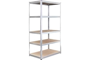 G-RACK Lagerregal für Garage: 180 cm x 90 cm x 60 cm | Verzinkt - 5 Stufig | 175 kg pro Regal (875 kg Kapazität) | 5 Jahre Garantie