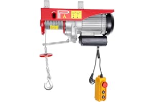 awolsrgiop Elektrische Seilwinde, 1300W 800KG Elektrischer Kettenzug Motorwinde Hub Seilhebezug Seilzug Winde Kran, Seilhebezug Seilwinde mit Kabel Elektrische Seilwinde für Haus, Werkstatt, Garage