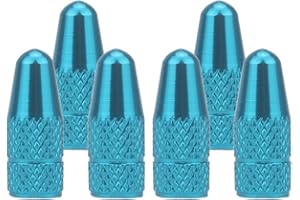 SENZEAL 6Pcs Bicycle Presta Valve Dust Caps Aluminum Alloy French Style Cycling Tyre Valve Stem Caps for MTB Bicycle Road Bike Wheels Sky Blue