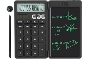 NEWYES Calculator, 2-in-1 Calculator with Large Buttons and 6.5 Inch Writing Board, Non-Programmable Desk Calculator, Ideal for Travel, Office, School, etc