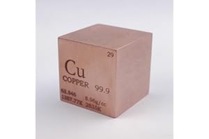 CHINAIUM Metallwürfel aus Kupfer, 25,4 mm, 146 g, 99,9 %, eingraviertes Periodensystem der Elemente