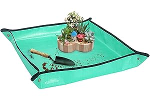 Nwvuop Pflanzmatte Umtopfmatte Wasserdicht Pflanzunterlage Gartenmatte Garten-Arbeitsmatte 100×100cm Grün
