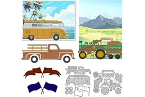 WADORN 2 pièces Voiture Thème Matrices de Découpées, Voiture Métalliques Matrices de Découpe Ferme Camion Matrices de Découpe de Gaufrage Métalliques Modèle pour DIY Cartes Scrapbooking Album