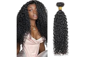 Tuheerst Human Hair Bundles Curly Wave Bundles Natural Black Color Bundles Capelli Umani Brasiliani Tessitura 100% Unprocessed Hair Double Weft Extensions No Tangle No Smell 18 Pollice