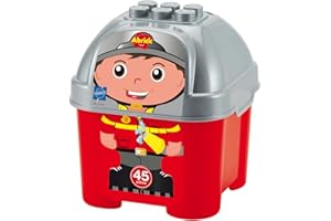 Jouets Ecoiffier - 1929 - Baril Pompier de Briques à Empiler Abrick - Jeu de Construction pour Enfants - 75 pièces - Dès 18 Mois - Fabriqué en France